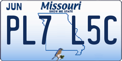 MO license plate PL7L5C