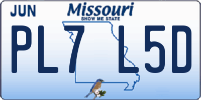 MO license plate PL7L5D