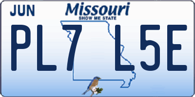 MO license plate PL7L5E