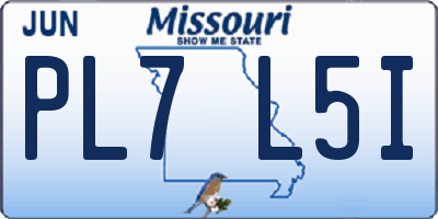 MO license plate PL7L5I