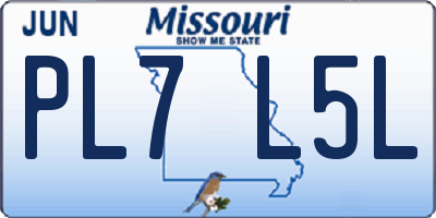 MO license plate PL7L5L