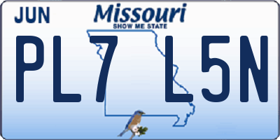 MO license plate PL7L5N