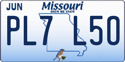 MO license plate PL7L5O