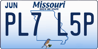 MO license plate PL7L5P