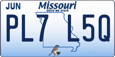 MO license plate PL7L5Q