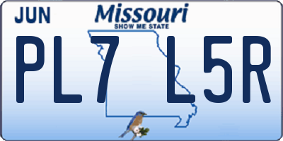 MO license plate PL7L5R