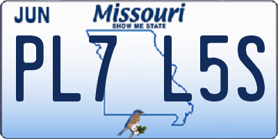 MO license plate PL7L5S