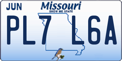 MO license plate PL7L6A