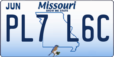 MO license plate PL7L6C