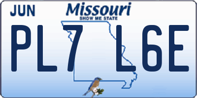 MO license plate PL7L6E