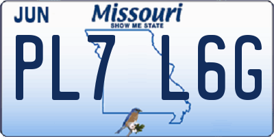 MO license plate PL7L6G