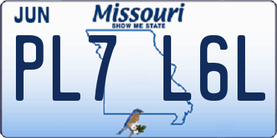 MO license plate PL7L6L