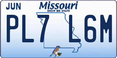 MO license plate PL7L6M