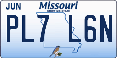 MO license plate PL7L6N