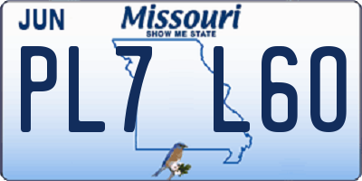 MO license plate PL7L6O