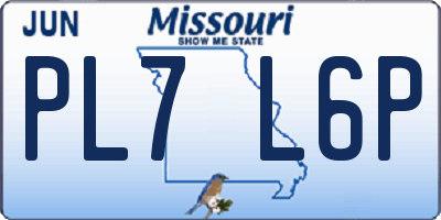 MO license plate PL7L6P