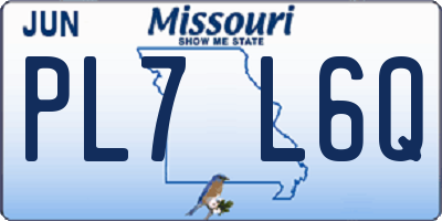 MO license plate PL7L6Q