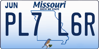 MO license plate PL7L6R