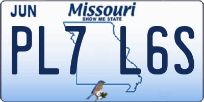 MO license plate PL7L6S