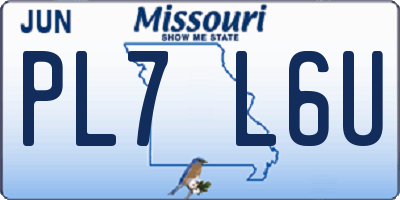 MO license plate PL7L6U