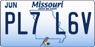 MO license plate PL7L6V
