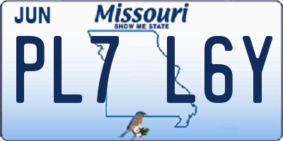 MO license plate PL7L6Y