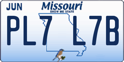 MO license plate PL7L7B