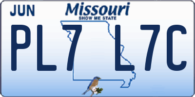 MO license plate PL7L7C