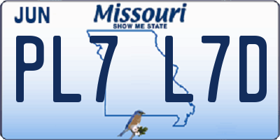 MO license plate PL7L7D