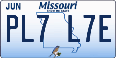 MO license plate PL7L7E