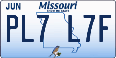 MO license plate PL7L7F