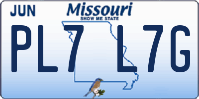 MO license plate PL7L7G