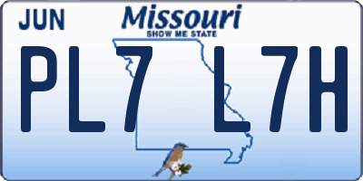 MO license plate PL7L7H