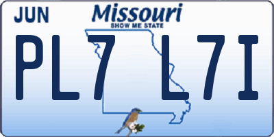 MO license plate PL7L7I