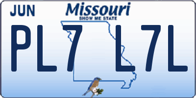 MO license plate PL7L7L
