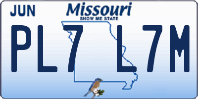 MO license plate PL7L7M