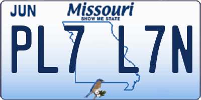 MO license plate PL7L7N