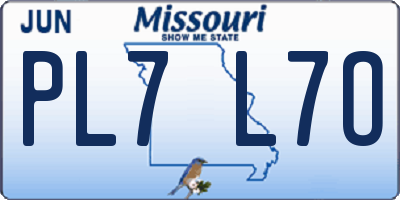 MO license plate PL7L7O