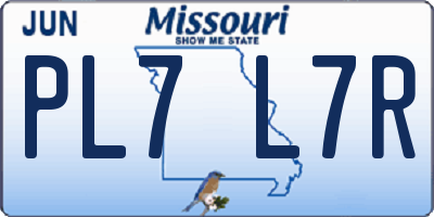 MO license plate PL7L7R
