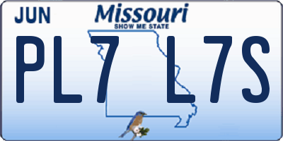 MO license plate PL7L7S