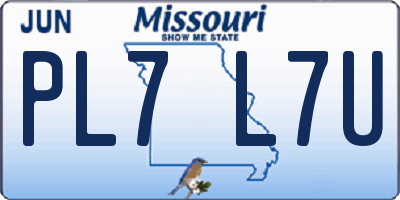 MO license plate PL7L7U
