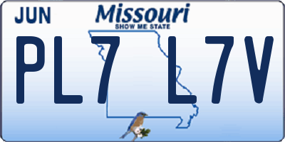 MO license plate PL7L7V