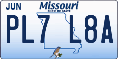 MO license plate PL7L8A