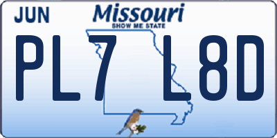 MO license plate PL7L8D