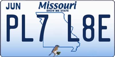 MO license plate PL7L8E