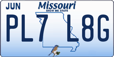 MO license plate PL7L8G