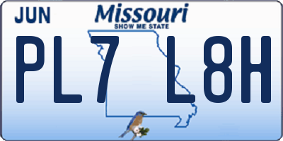 MO license plate PL7L8H