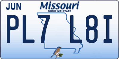MO license plate PL7L8I