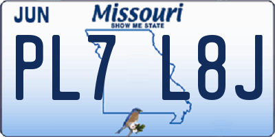 MO license plate PL7L8J