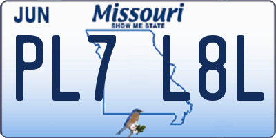 MO license plate PL7L8L